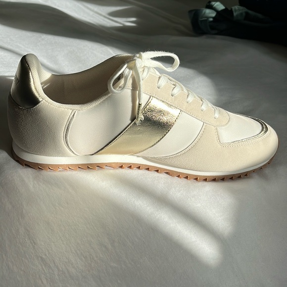 J Crew Metallic/Suede/ivory Sneakers New in Box size 11 - Picture 1 of 9